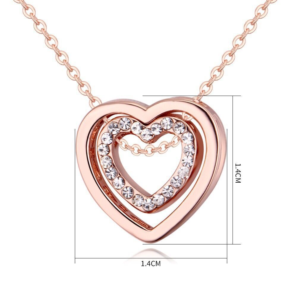 Simple Love Fashion Full Diamond Crystal Necklace