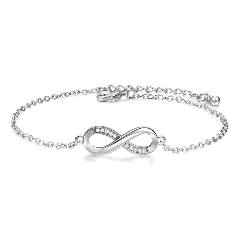 Fashion 8 Crystal Infinity Bracelet Lucky Numbers