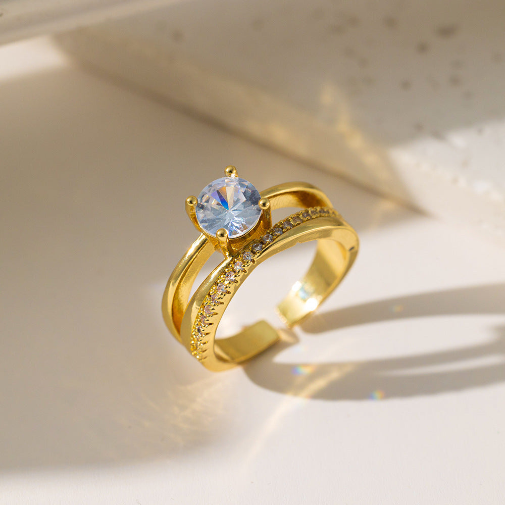 Micro-inlaid Zirconia Viral Ring For Women