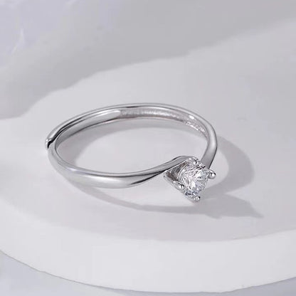 S925 Sterling Silver Stylish Zircon Index Finger Ring
