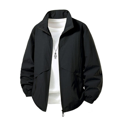 Men's Jacket Loose Fit Stand Collar Coat For Overweight