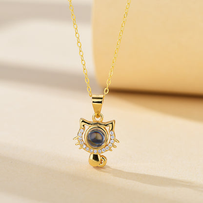 I Love Your Cat Photo Customized Projection Necklace