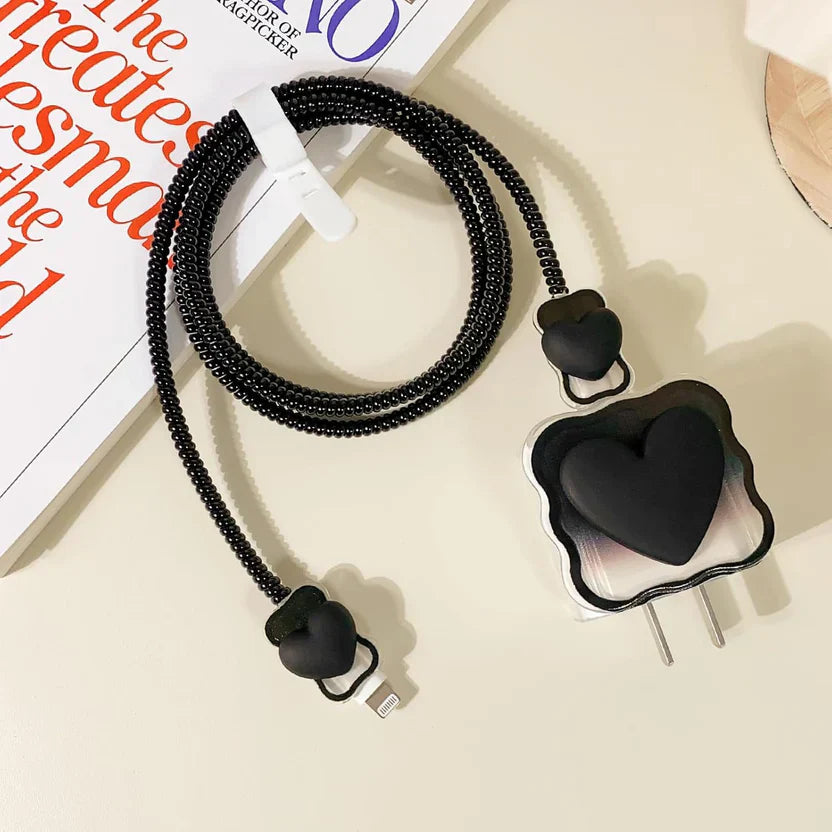 Black Heart Charger Protector