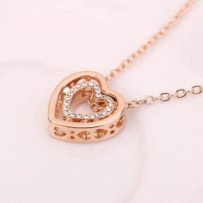 Simple Love Fashion Full Diamond Crystal Necklace