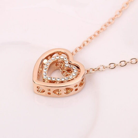 Simple Love Fashion Full Diamond Crystal Necklace