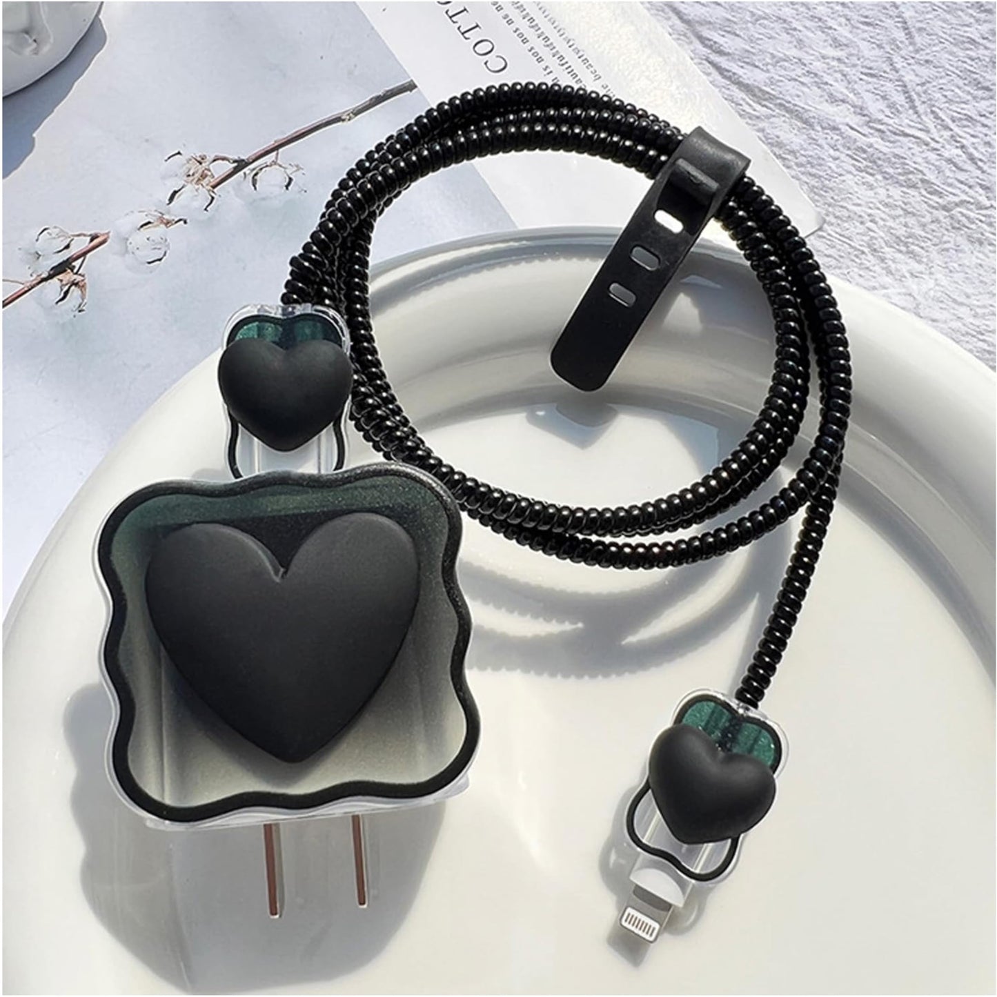 Black Heart Charger Protector
