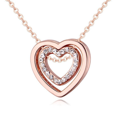 Simple Love Fashion Full Diamond Crystal Necklace