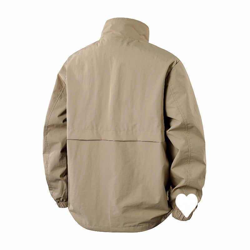 Men's Jacket Loose Fit Stand Collar Coat For Overweight