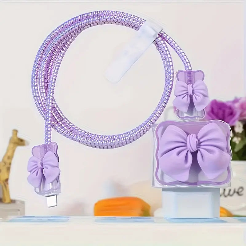 Purple Bow Charger Protector