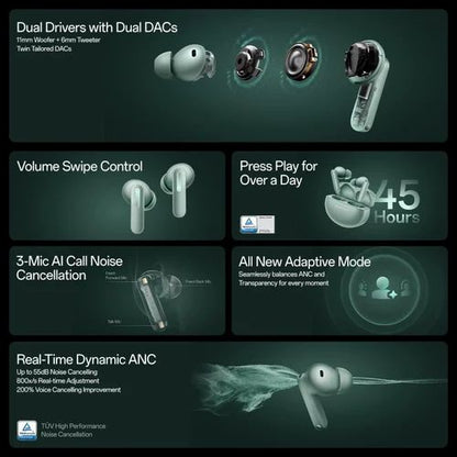 OnePlus Buds Pro 3 – Premium ANC Wireless Earbuds | Dual Drivers, 45H Battery & AI Call Noise Cancellation