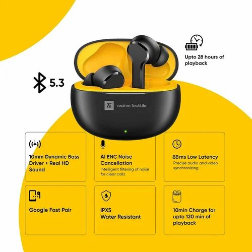 realme TechLife Buds T100 bluetooth 5.3 earbuds