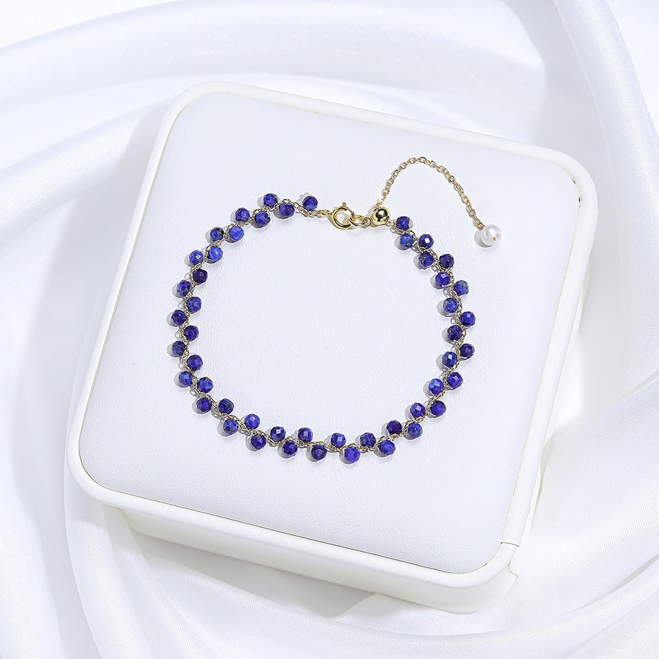 Natural Stone Colorful Cross-section Tourmaline Bracelet For Women Hand-woven Adjustable