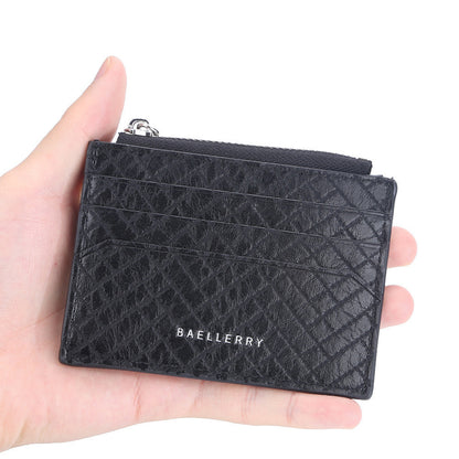 Men's Small Card Bag Euro American Plaid Fashion Clip