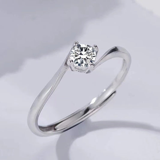 S925 Sterling Silver Stylish Zircon Index Finger Ring