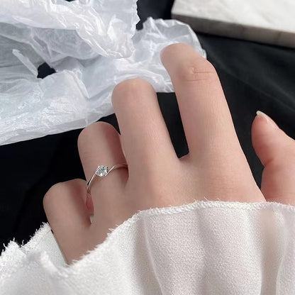S925 Sterling Silver Stylish Zircon Index Finger Ring