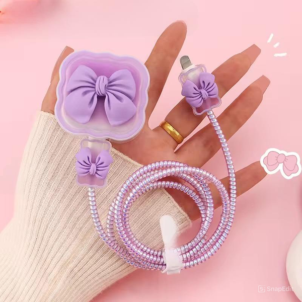 Purple Bow Charger Protector